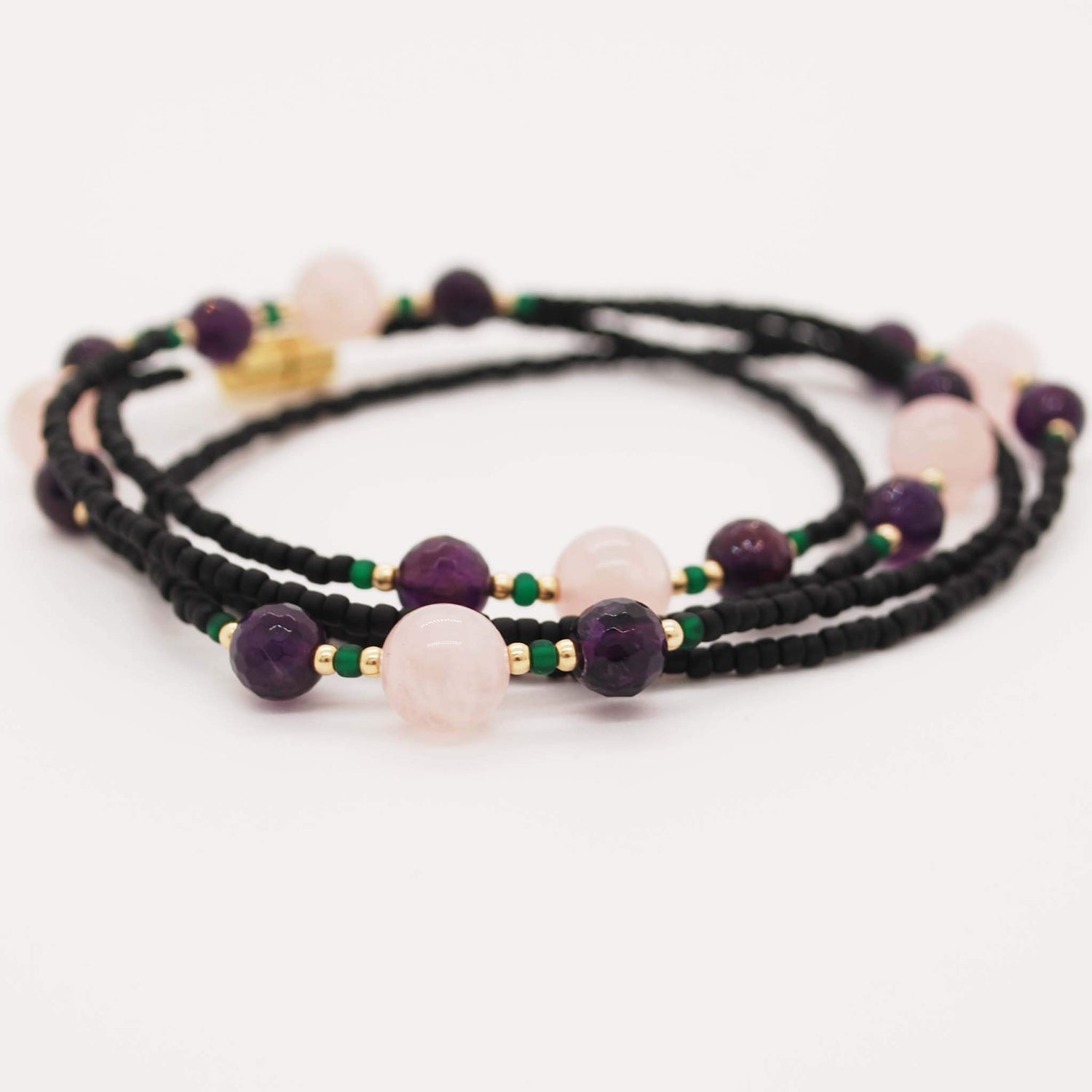 Rose Quartz and Amethyst Waist Beads